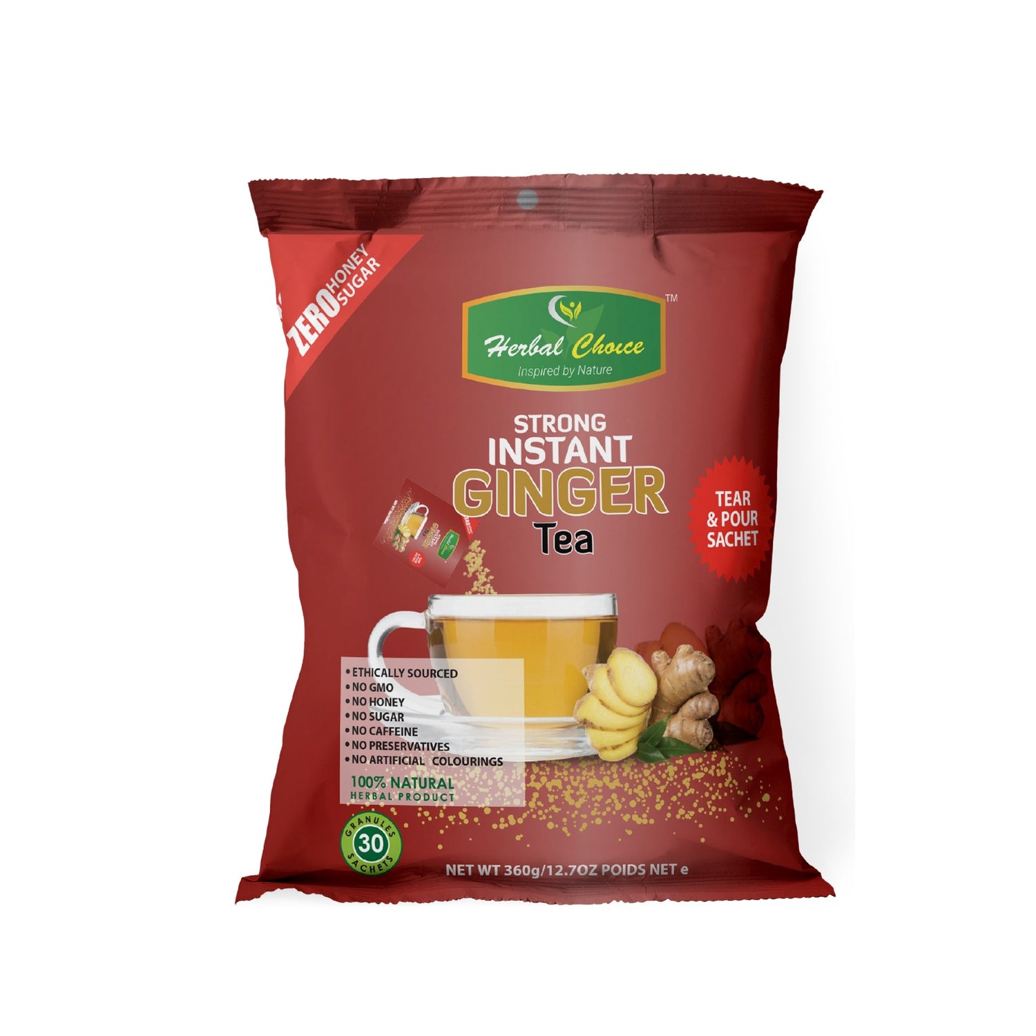Strong Instant Ginger Tea (Zero Honey, Zero Sugar) – Pure Ginger Drink