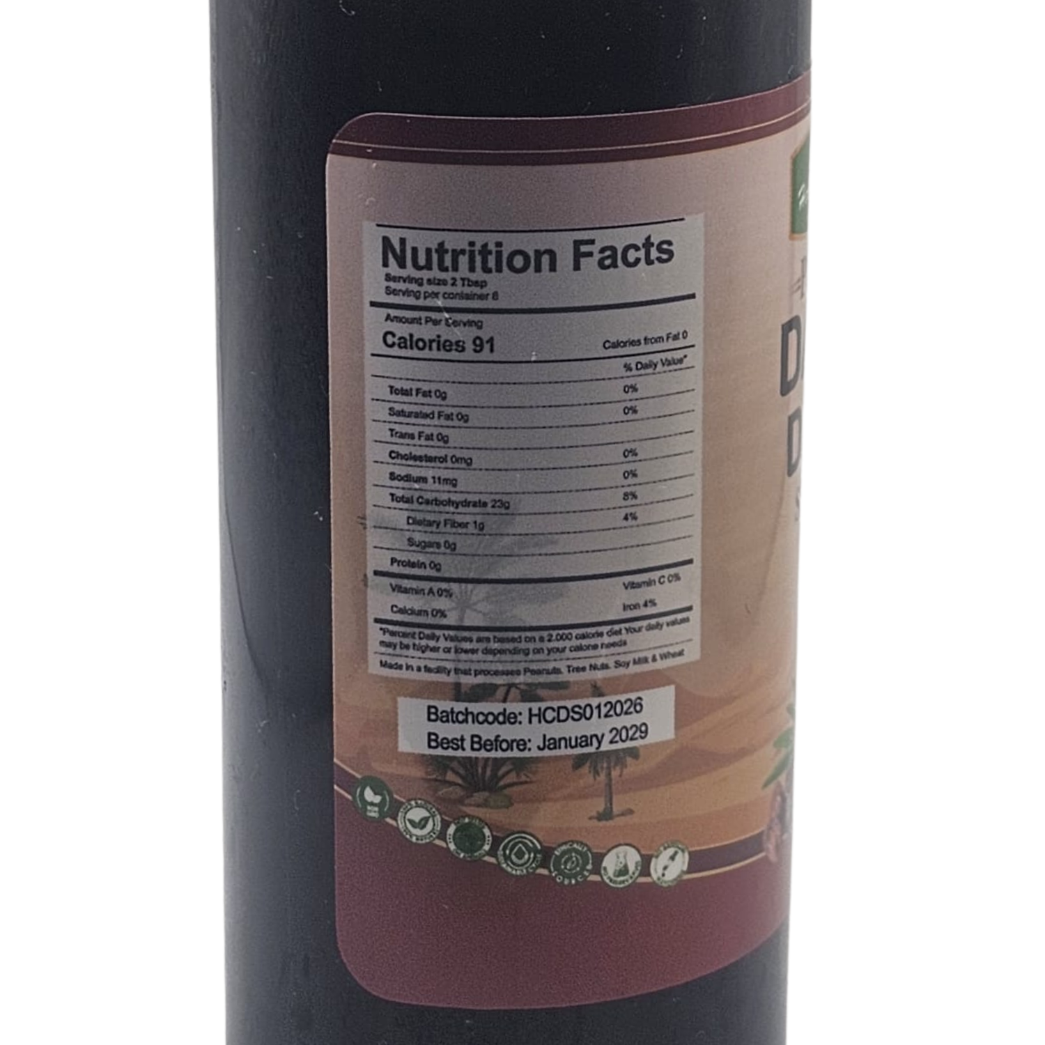 Pure Dark Date Syrup 250ml Natural Sweetener